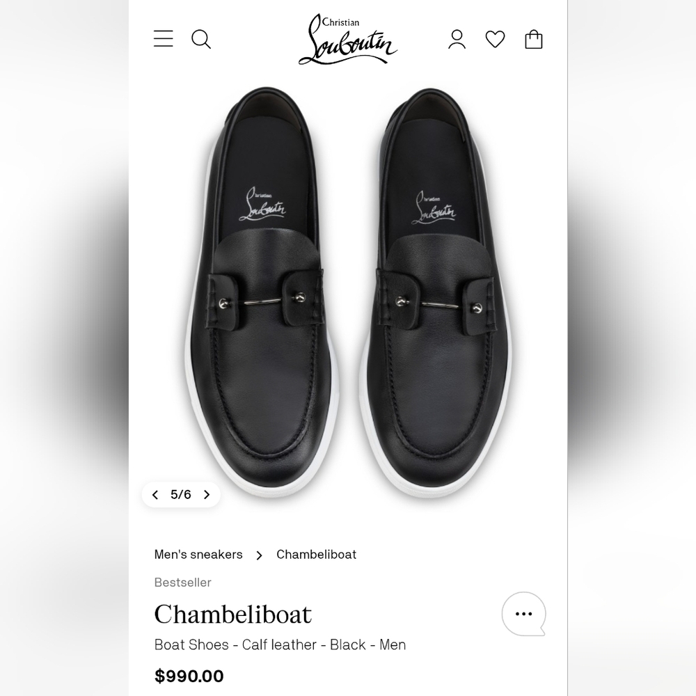 Christian Louboutin Chambeliboat Leather Loafers Sz 41 Like New
